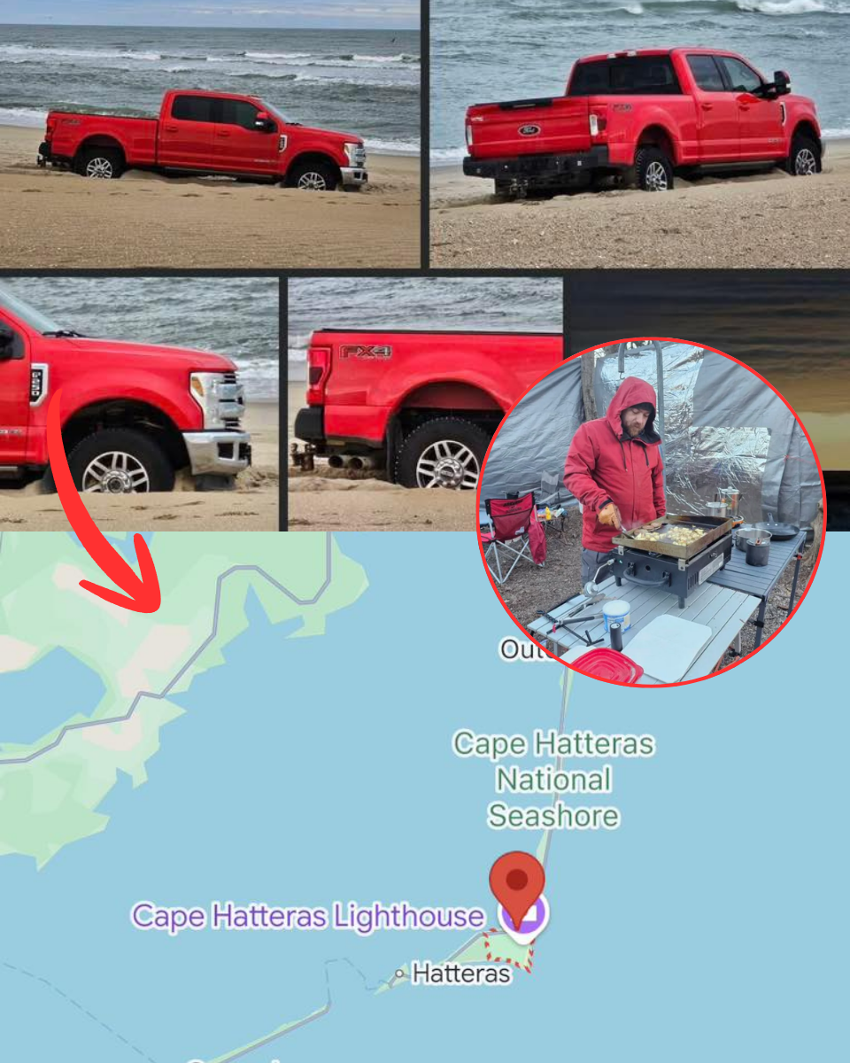 THE KAYAK RIDDLE: Eerie CCTV footage shows missing hiker Chris Palmer’s truck carrying blue and white boat just days before it vanished — as police issue urgent alert to sailors to scan the waves