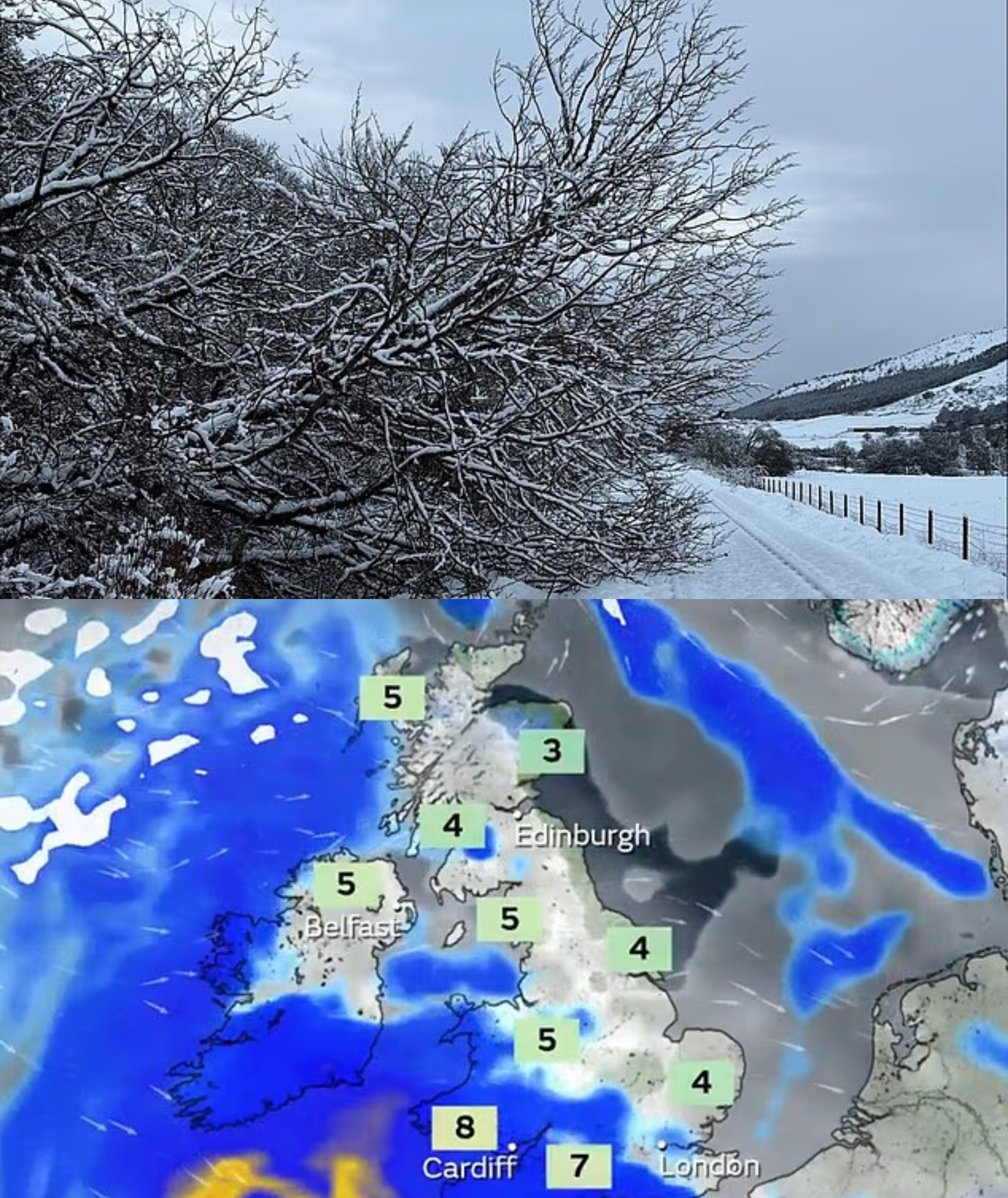 The whole country needs to pay attention: Up to eight inches of snow to hit the Home Counties in hours as ‘snow bomb’ Storm Goretti strikes