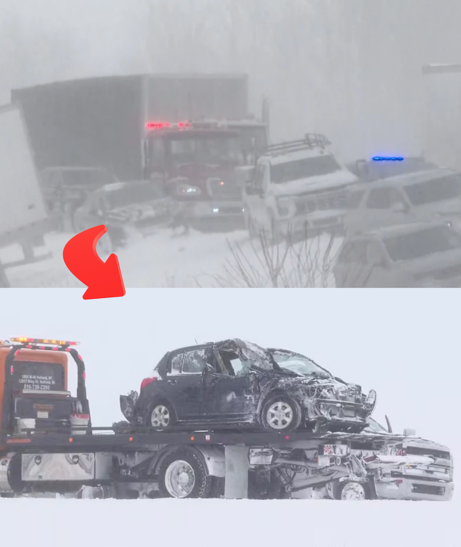 100-car pileup in Michigan as a blizzard sweeps across the country — the condition of those inside the vehicles has left the entire United States SH;;O;;CKED