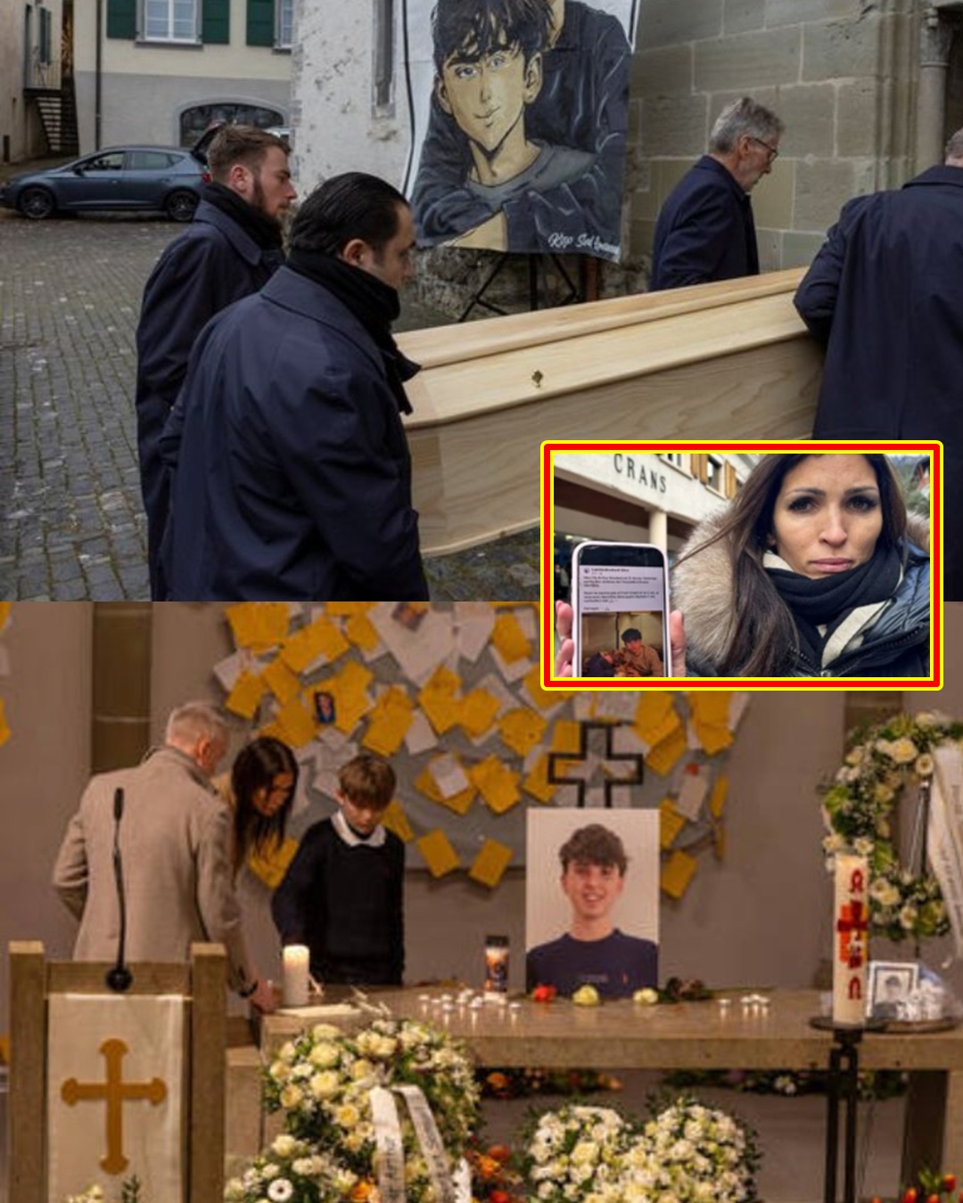 Arthur’s mother, trembling and supported by loved ones, approached the altar. She carried two things: a white teddy bear and a single red rose