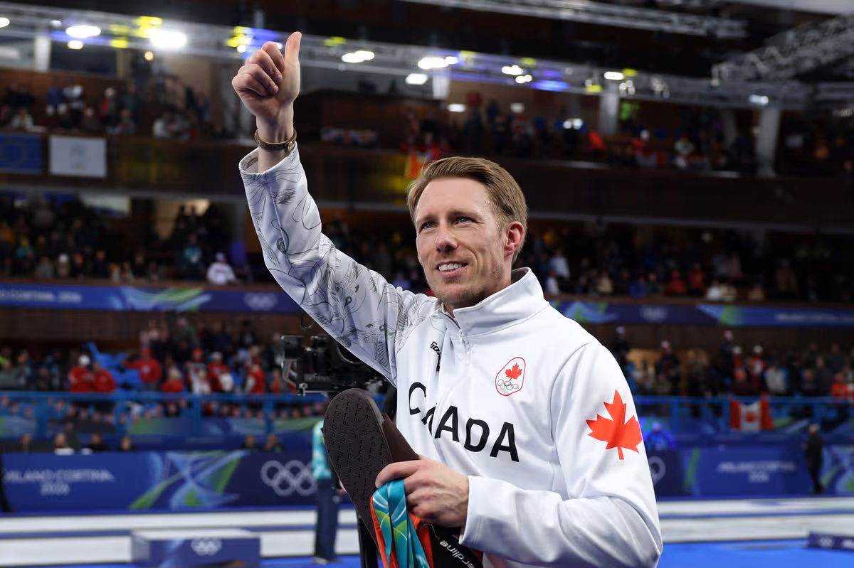 The penalty for the Canadian athlete who committed a double-touch violation in curling at the Winter Olympics