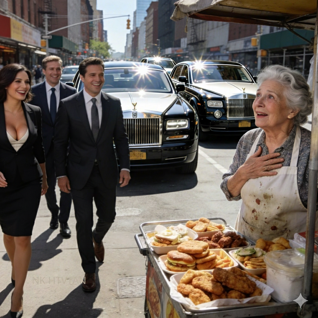 An American woman once fed three homeless children; years later, three Rolls-Royces parked in front of her food stall…