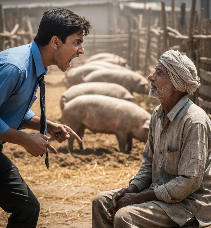 BROTHER, WHERE IS THE MANSION I ASKED YOU TO BUILD?! WHY ARE YOU SLEEPING IN A PIGSTY?