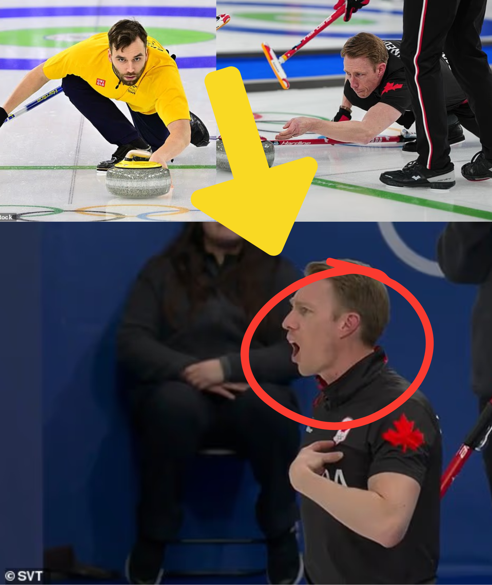 BREAKING: There is evidence in a 33-SECOND VIDEO of Sweden competing against Canada, with Sweden accusing Canada of touching the stone during the curling match. The referee said he saw it, but apparently did nothing about it