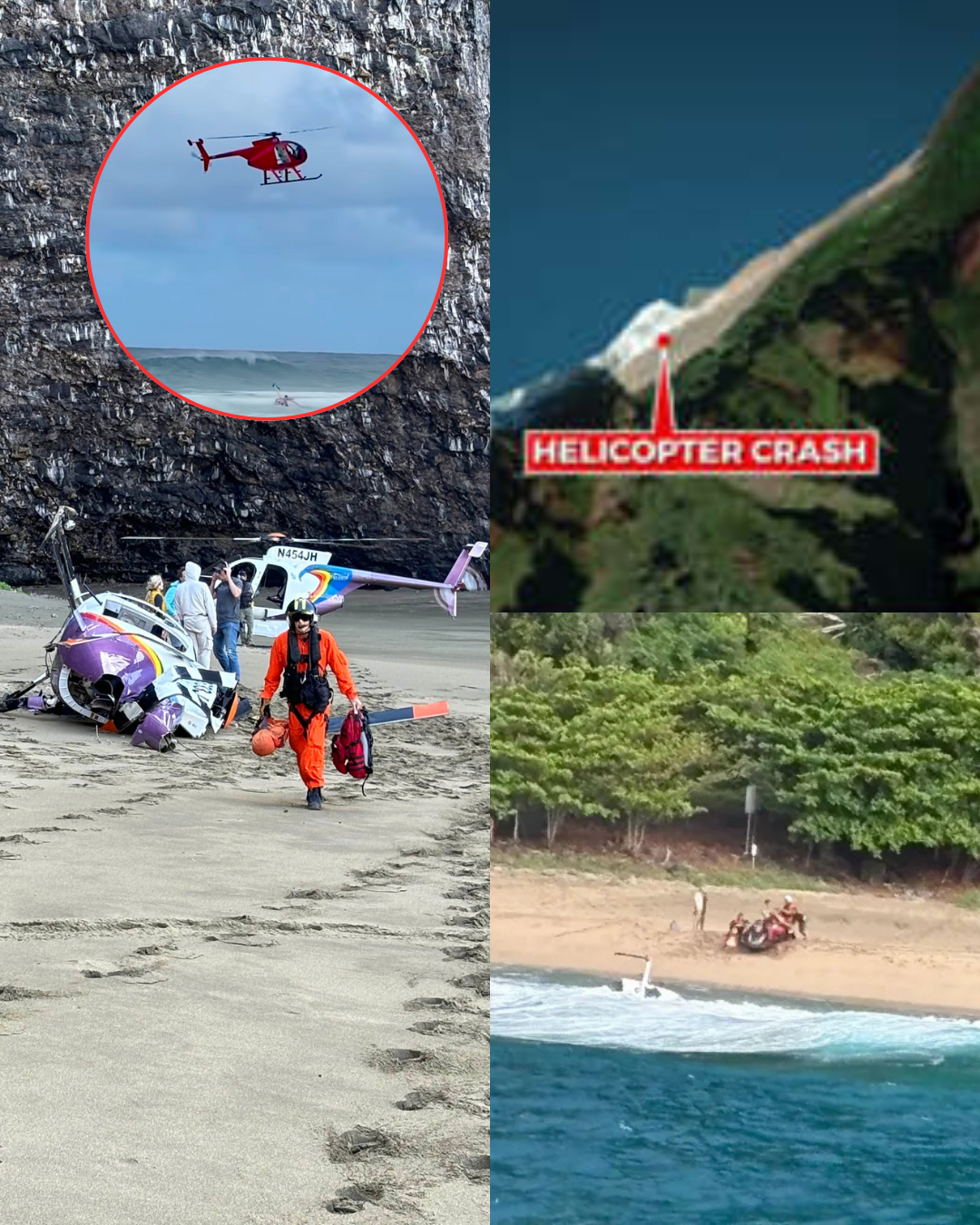 HAUNTING MOMENT: Body cam footage from the Kauai helicopter crash reveals a woman attempting to pass an object to one of the two v!ctims before their tragic d3aths