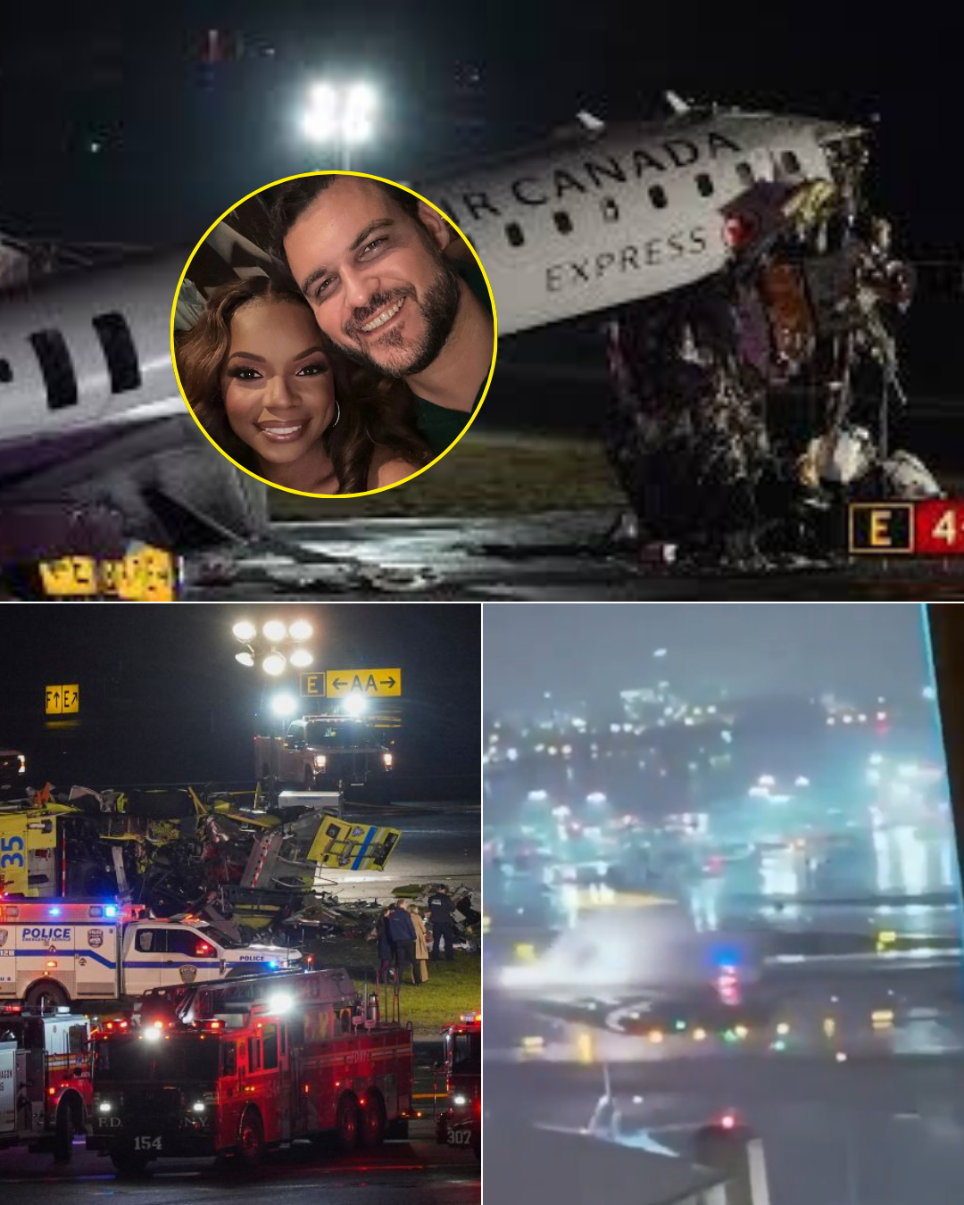 Latest Release: Nearby CCTV has captured the entire plane accident at LaGuardia Airport — and just one minute before the collision, a signal from the fire truck was already visible