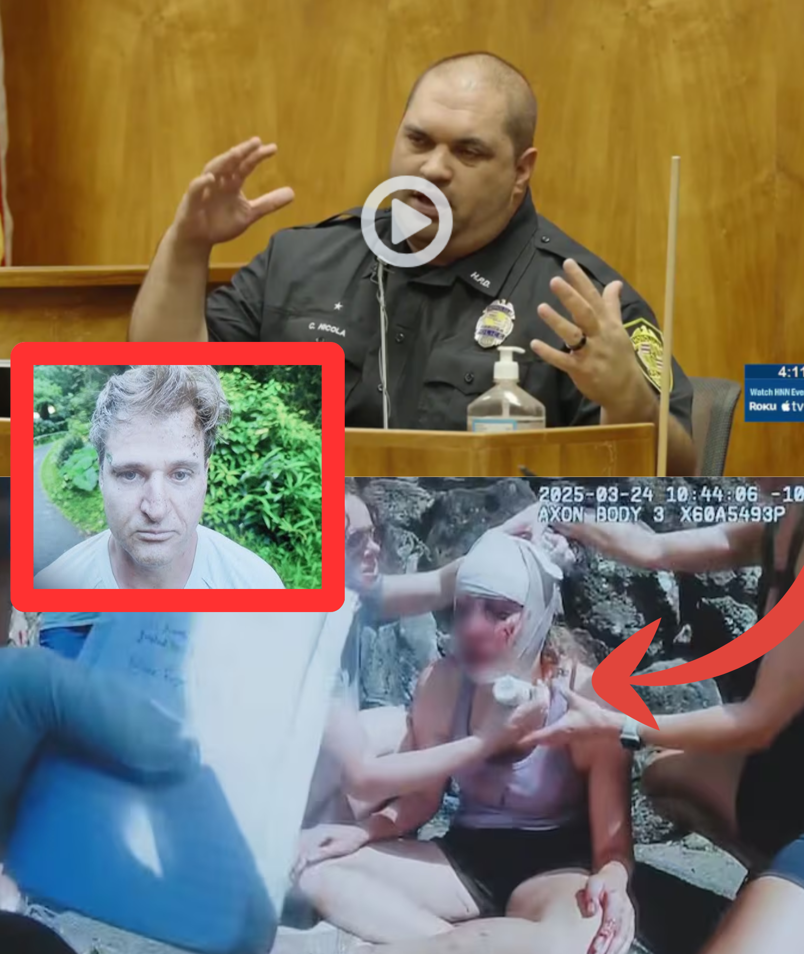 BREAKING: Sh;o;cking body camera footage has been presented in the trial of a doctor accused of attempted mur;d;e;r in Maui; at the third minute, his wife appears with a face full of …