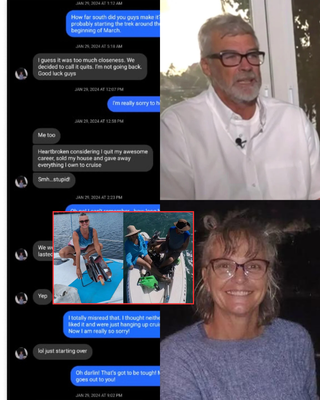 “I can’t stay by his side anymore”: The final message the missing woman at sea sent to her best friend is leaving many in tears