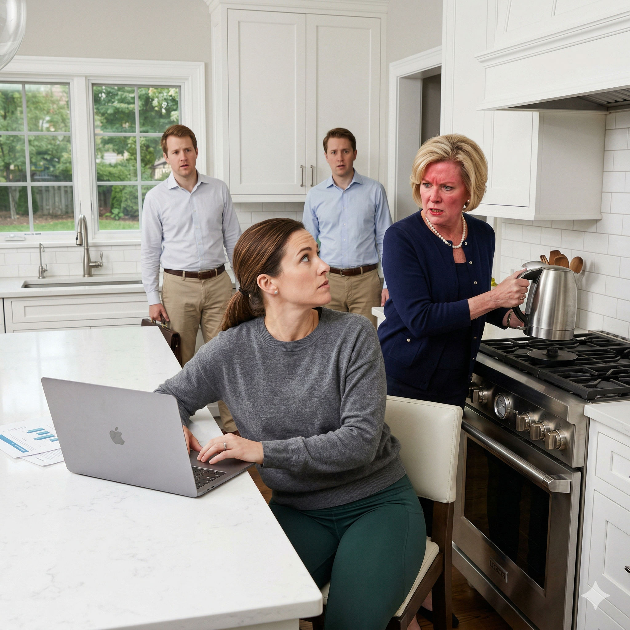 “My MIL threw boiling water on me to ‘evict’ the ‘broke housewife’ from her son’s house. She didn’t realize I make $50,000 a month—and the deed is in MY name. The next morning was her worst nightmare.”