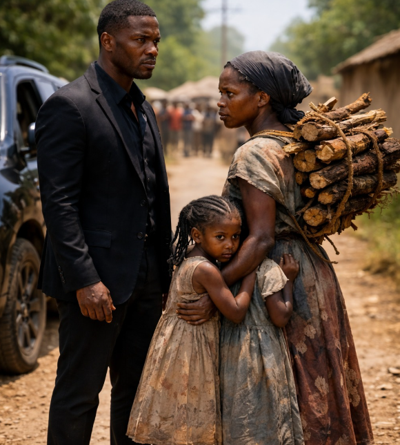 A billionaire discovers his ex-wife carrying firewood with their twins  The road was silent, scorched by the afternoon sun