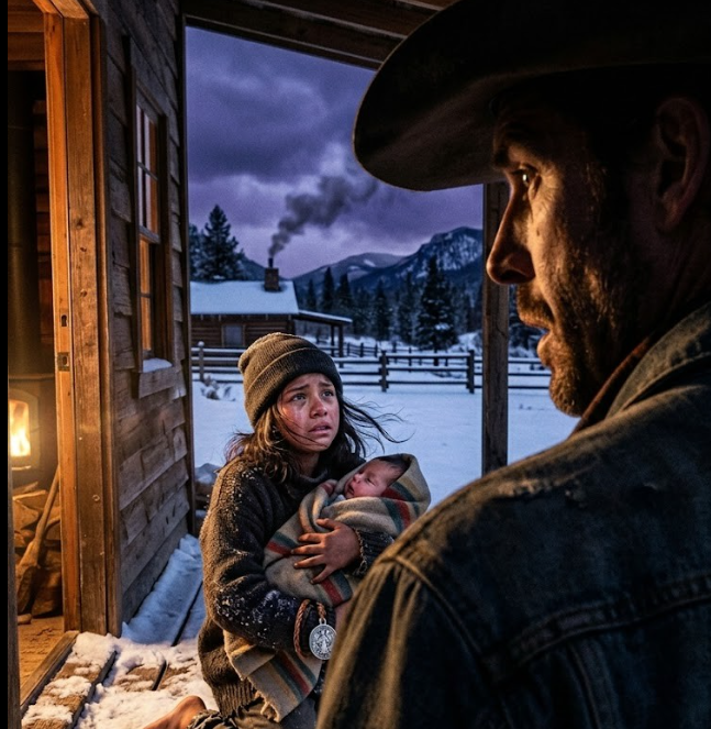 She showed up barefoot in the snow with a baby… and asked a cowboy for a job. What he saw at her wrist changed everything.