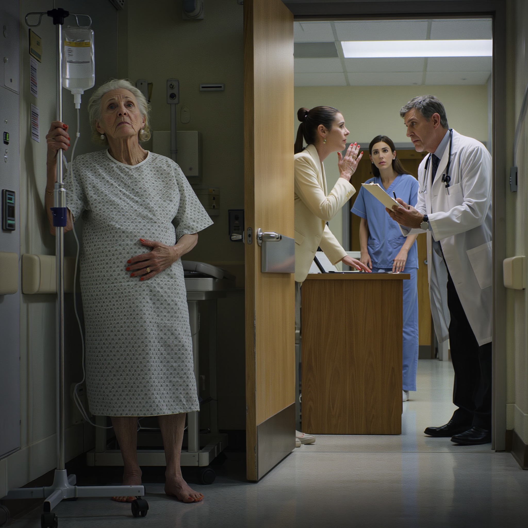 AT 2:14 IN THE MORNING, I HEARD MY DAUGHTER WHISPER, “SHE SIGNED EVERYTHING.” THEN THE HOSPITAL DIRECTOR SAID SOMETHING THAT MADE ME PRETEND TO STAY ASLEEP…