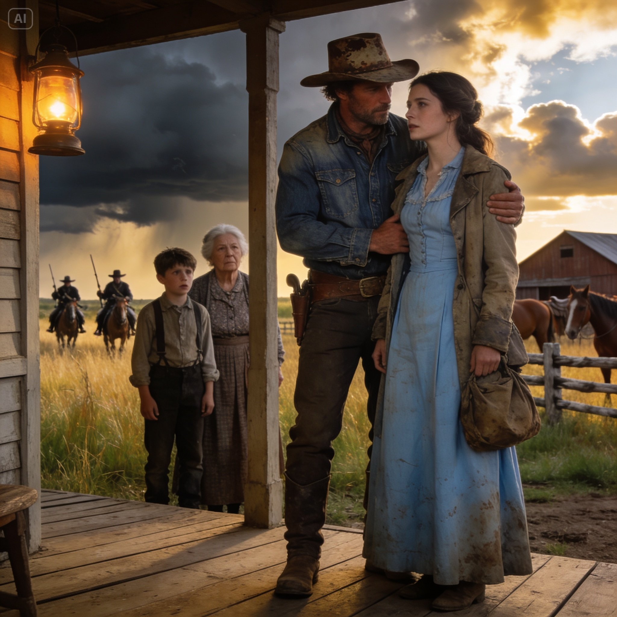 Acting chivalrously without seeking reward, the cowboy had no idea he was protecting the wealthiest family in town