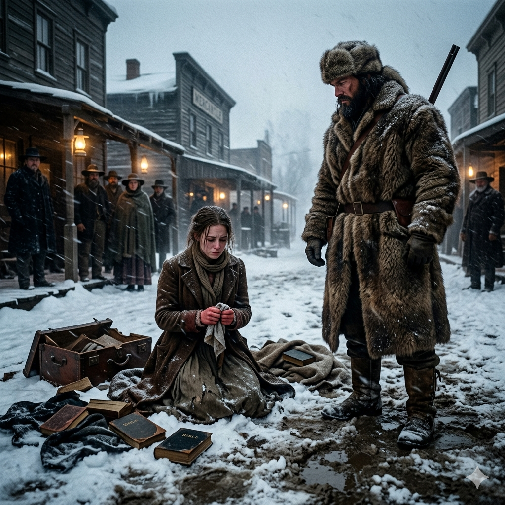 They threw her into the snow over a two-dollar debt and unpaid rent—but as a rising blizzard moved in and the entire town coldly turned its back while she was being humiliated in the middle of the street