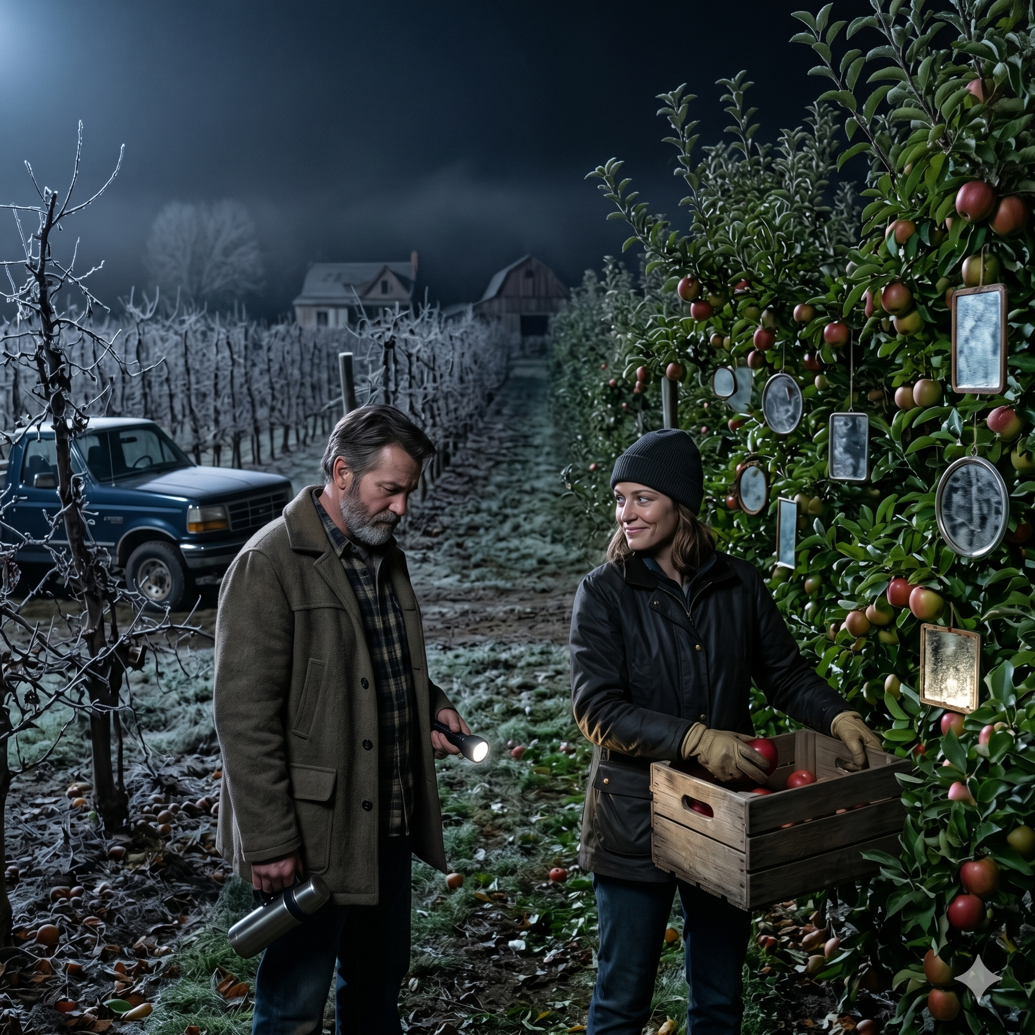 They Mocked Her for Hanging Mirrors in the Orchard… Until the Frost Killed Every Tree But Hers