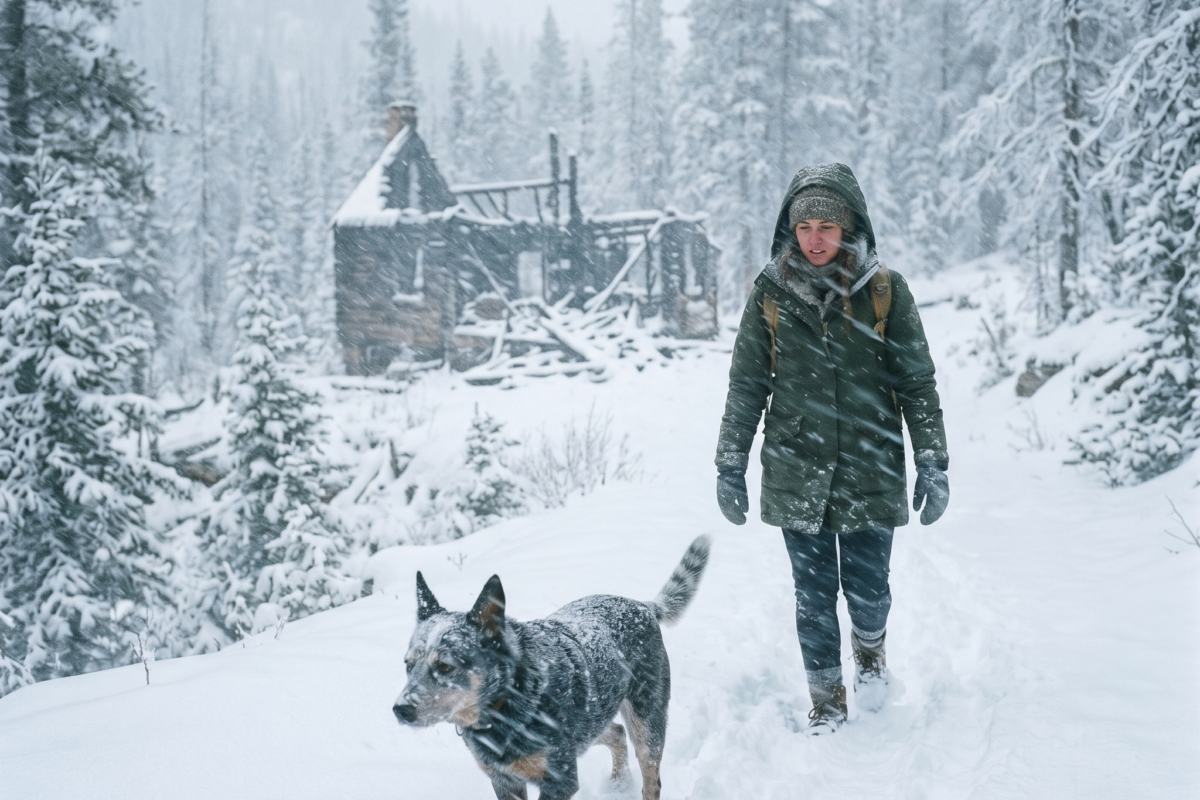 My Aunt Said My Mother’s Cabin Burned Down… But Her Old Cattle Dog Took Me There in a Blizzard