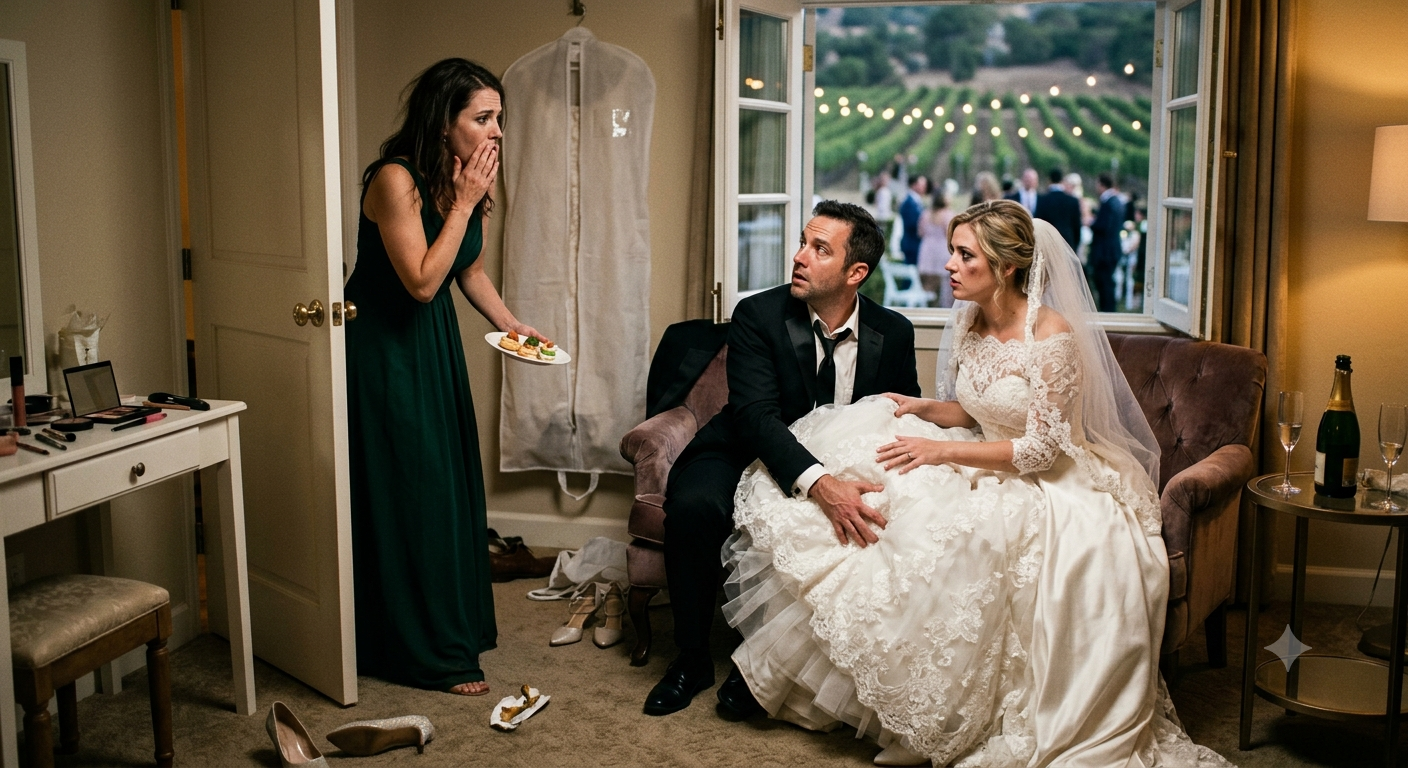 Four hours after she stood on the altar, looking straight into my brother’s eyes and vowing to love him until death do us part, I caught my husband with his hands tucked under her pristine white lace wedding dress