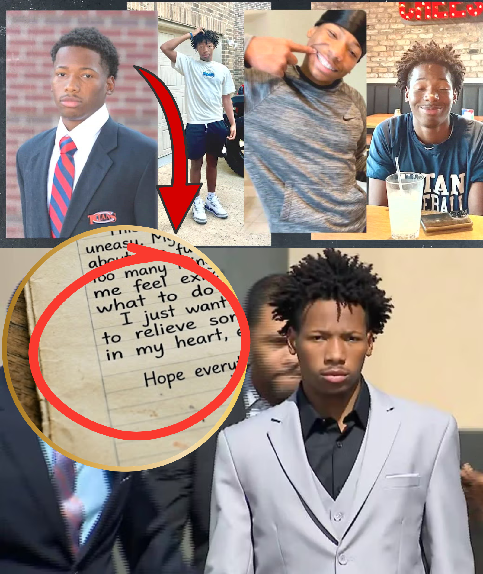 Karmelo Anthony submits a 336-word letter to clear his name as he faces trial for the fatal stabbing of Austin Metcalf, and its contents immediately spark controversy
