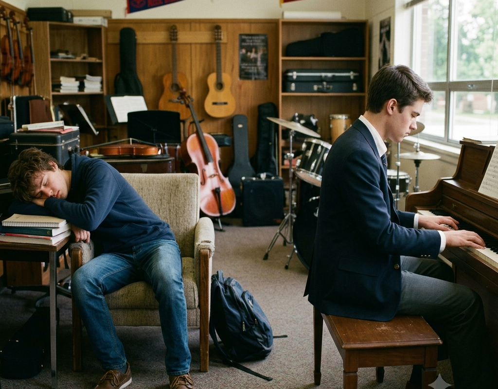 THE COLD CLASS PRESIDENT CAUGHT ME SLEEPING IN THE MUSIC ROOM—THEN PLAYED THE SONG I WROTE FOR HIM