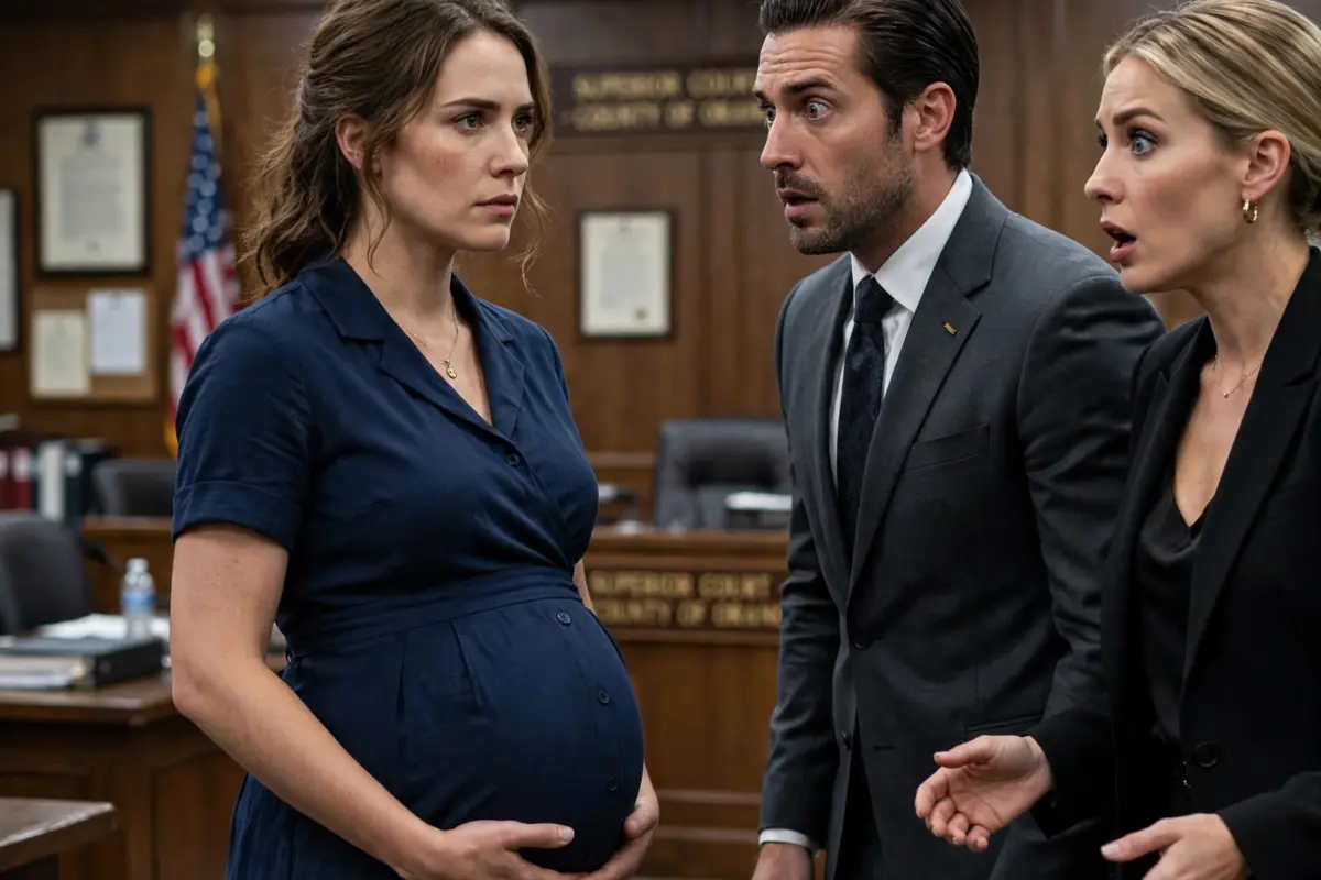 I was eight months pregnant when I came to court expecting to sign divorce papers and leave in peace. My CEO husband and his mistress publicly humiliated me—until the judge froze, locked the courtroom doors, and exposed a shocking truth that changed everything.