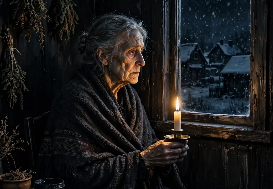All winter long, the lonely widow covered the inside of her home with black paint, refusing to leave a single wall untouched. The villagers whispered that she had lost her mind—until the December night when every light in town went dark, and her strange obsession finally made sense.