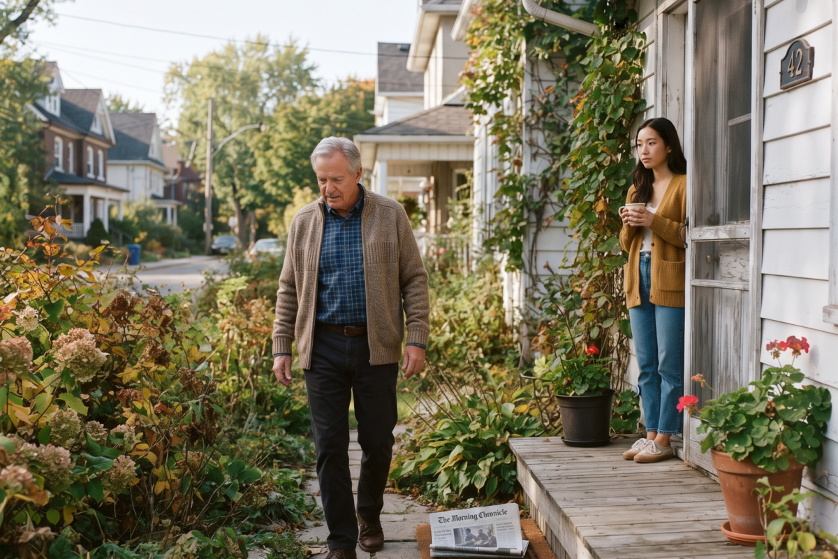 Every Morning, the Old Man Left a Newspaper on My Empty Porch — But the House Hadn’t Had a Subscriber in 9 Years