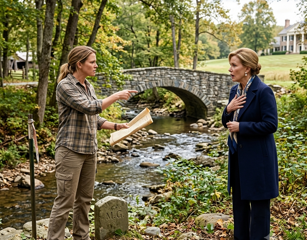 My Rich Neighbor Called Me a Trespasser at the Creek… Then Learned Her Stone Bridge Was on My Grandfather’s Easement