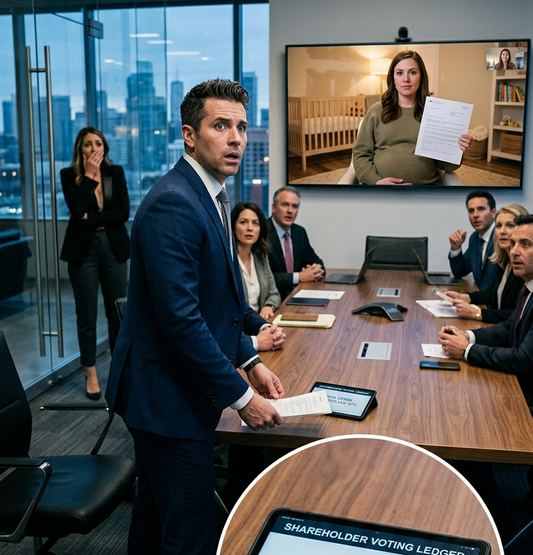 I Told My Mistress My Wife Was Too Pregnant to Attend the Board Meeting — She Joined by Video With 41% of the Votes