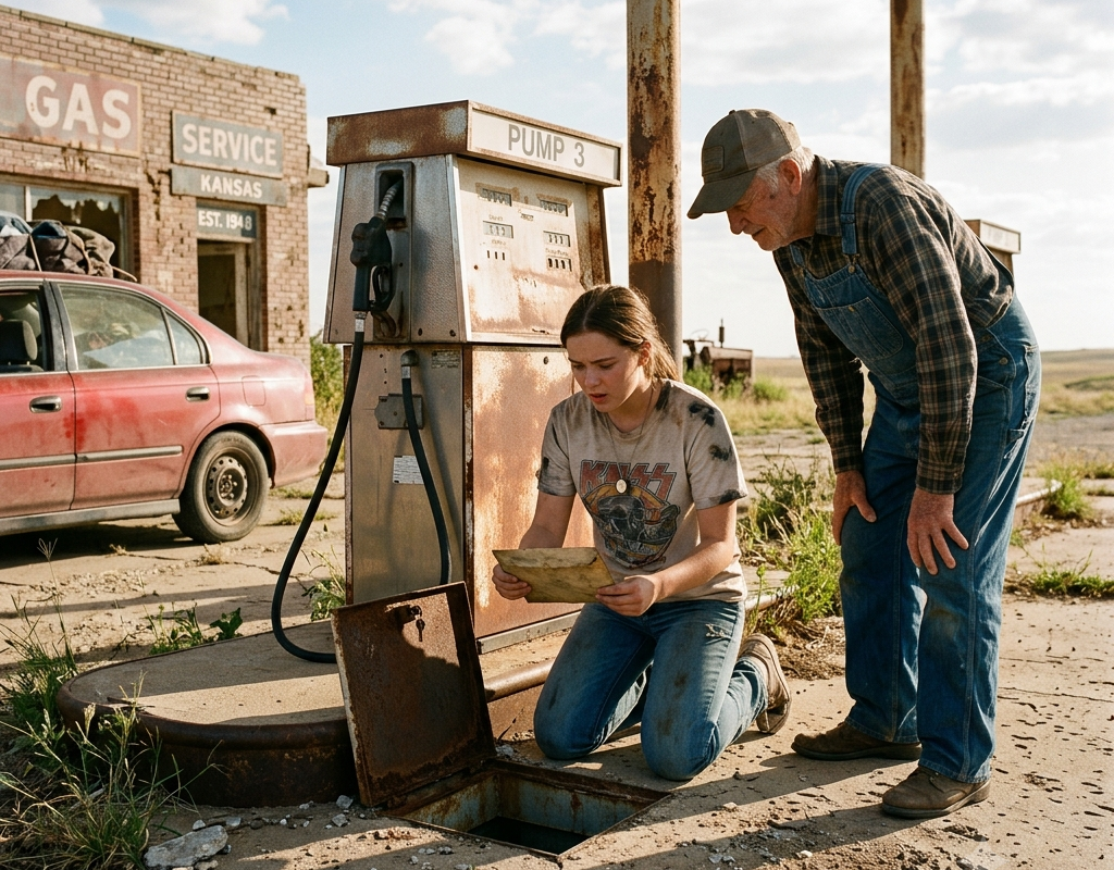 Kicked Out at 18, She Bought an Abandoned Gas Station for $12 — Then the Key in Her Mother’s Locket Opened Pump 3