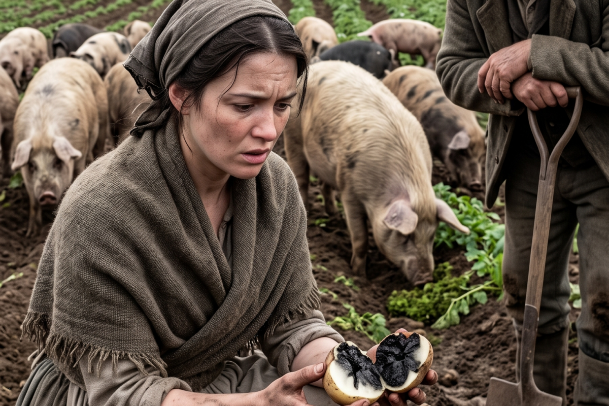 THE WHOLE PARISH LAUGHED WHEN SHE BOUGHT 70 OLD PIGS — UNTIL THE POTATO ROT SHOWED ITS FACE