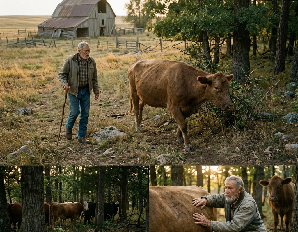 Everyone Said the Old Cow Was Finished — Then She Led a Broke Farmer to the Herd Hidden in the Timber
