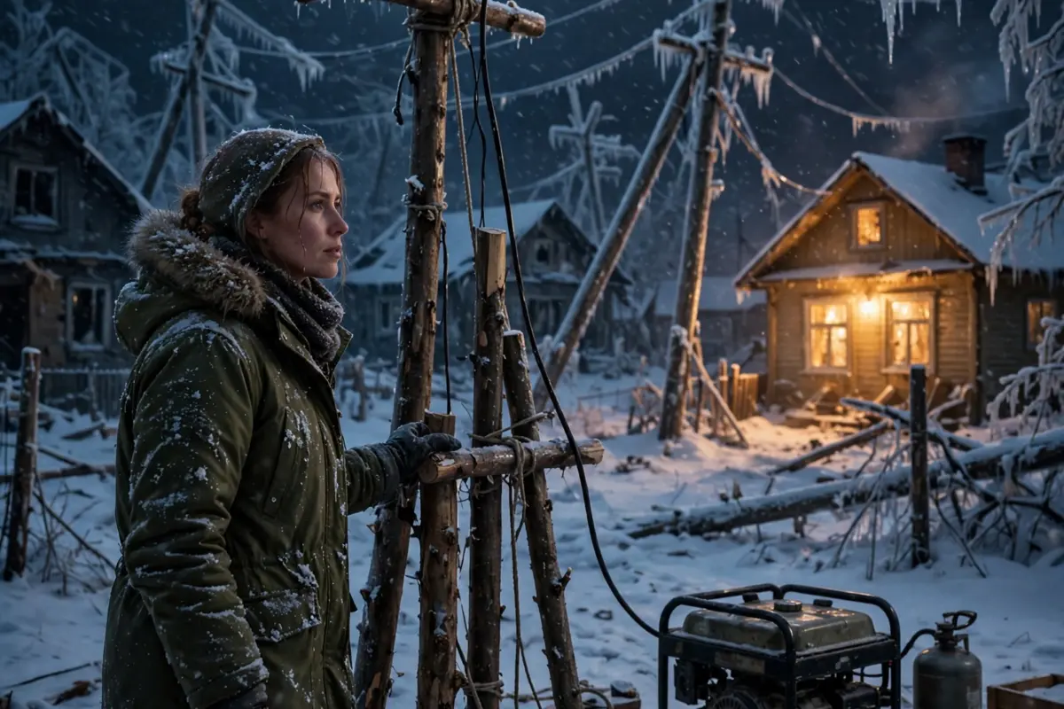 She bought abandoned wooden utility poles for pennies, planning to burn them for heat… then a historic blizzard destroyed the main power lines, and the old poles became more valuable than anyone could have imagined