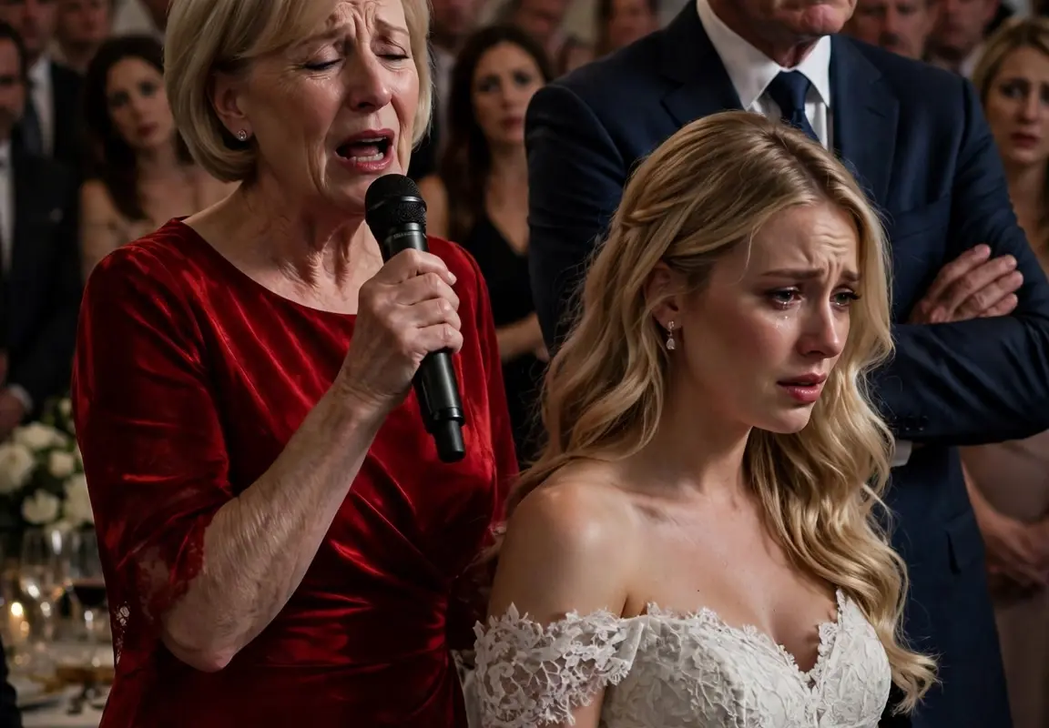 My mother seized the microphone and exposed my “pregnancy with another man’s child” before the entire crowd… my father stood beside her, stone-faced, as the room went completely silent