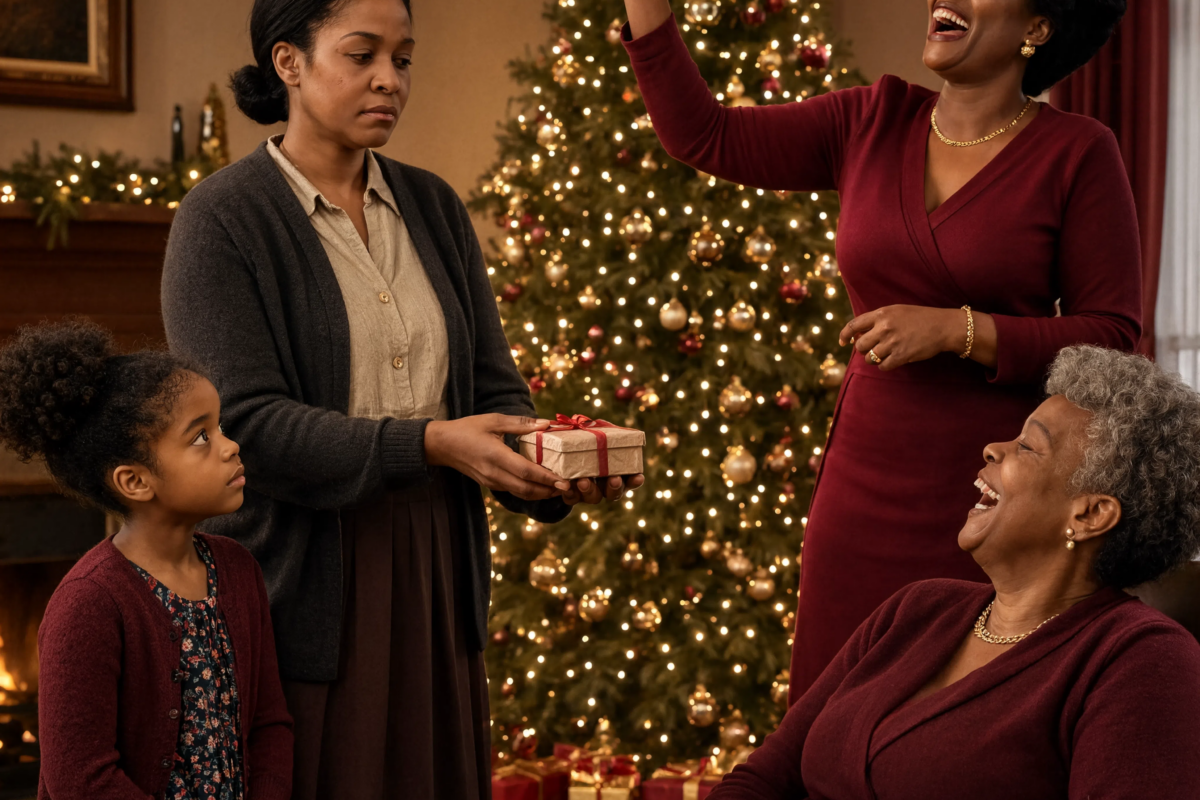 We had just $5 to our name, so my child and I survived on plain rice for a week to buy a Christmas gift—then my rich sister laughed at it until she opened the card