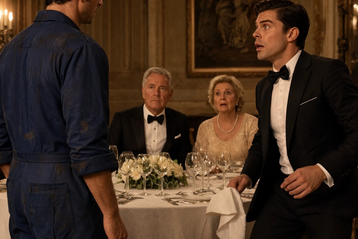 “You married the wrong man,” my parents said as they introduced a “better” dinner guest to replace my mechanic husband… then their perfect choice took one look at my husband, made a panicked excuse, and ran out the door