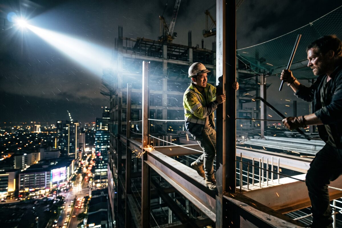 STEEL BEAM PERIL: 10 STORIES ABOVE THE HEIGHTS OF MANILA