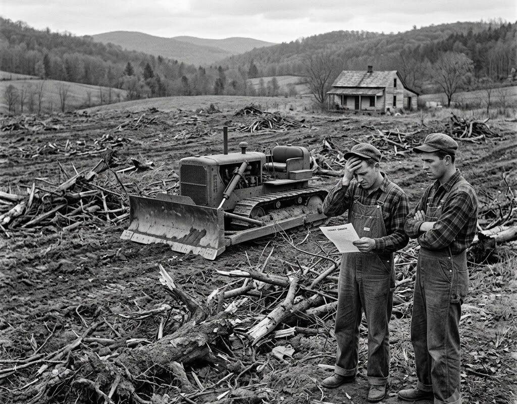 The morning mist in the Oregon valley had barely begun to lift when it was torn apart by the ear-splitting roar of massive diesel-powered excavators.