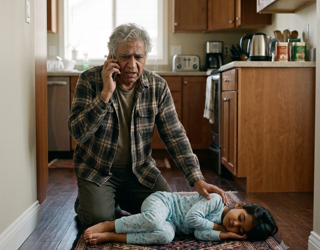My Seven-Year-Old Granddaughter Called at 2 a.m. Whispering She Was Burning Up—When I Broke In I Found Her Drugged on the Floor and a Note Telling Me Not to Believe
